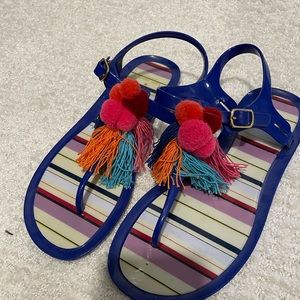 Kate Spade Pom Pom Jelly Sandals in Royal Blue